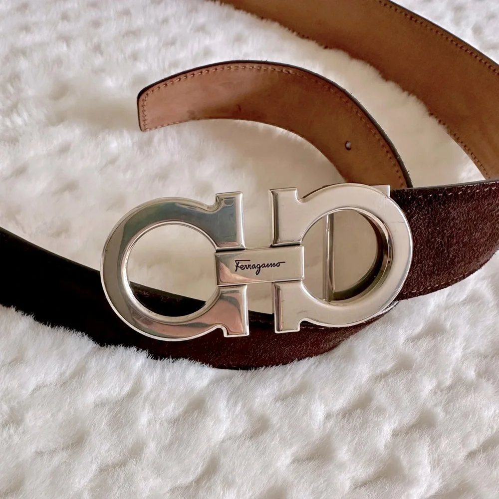 Salvatore Ferragamo Gancini Belt Chocolate Brown